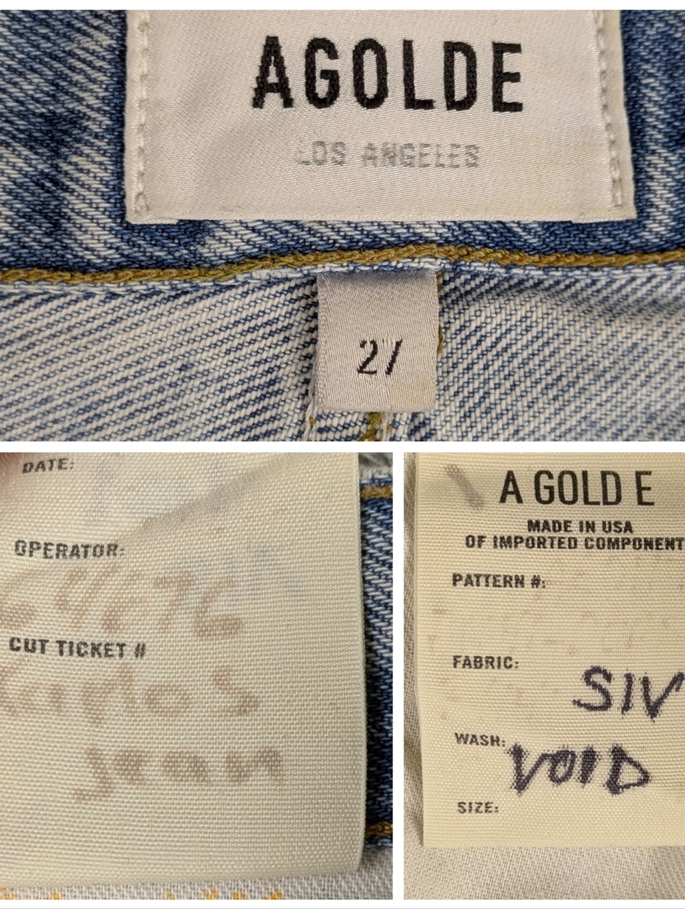 Agolde Luna Pieced Light Wash Barrel Leg Cropped Raw Hem Jeans 27 J1850 - Picture 12 of 12
